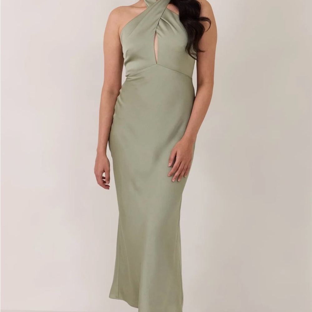 Park & Fifth One Shoulder Sage Dress